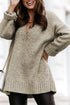 V Neck Drop Shoulder Knitted Sweater